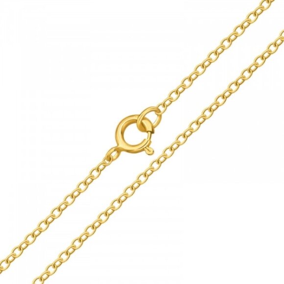 14k Gold Vermeil Round Link Gold Chain Necklace - Picture 1 of 8